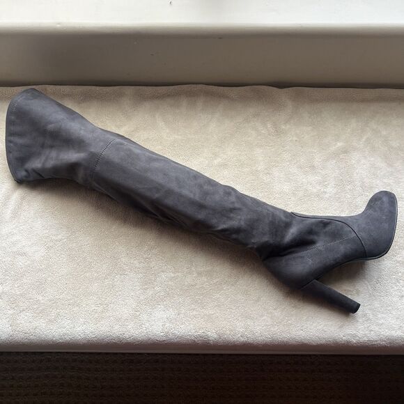 Sam Edelman Kent Microsuede Dark Gray Over the Knee Heeled Boots Women 6 Minimal - Picture 16 of 16